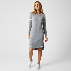 Женское платье Lacoste с длинными рукавами и круглым вырезом