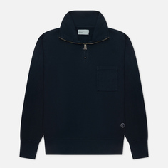 Мужская толстовка Universal Works Half Zip Dry Handle Loopback, цвет синий