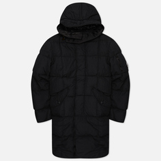 Мужская куртка парка C.P. Company Flatt Nylon Down, цвет чёрный