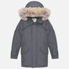 Мужская куртка парка Woolrich Polar High Collar Fur, цвет серый