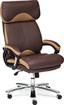 Офисное кресло Tetchair GRAND (Кожа /кож.зам/ткань коричневый/бронза-21)