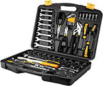 Профессиональный набор инструмента для дома и авто в чемодане Deko DKMT113 (113 предметов) черно-желтый ДЕКО