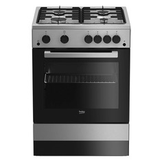 Газовая плита Beko FSGT62110DXO, газовая духовка, эмаль, нержавеющая сталь и черный