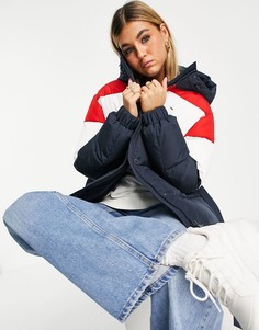 Разноцветная куртка-пуховик в стиле колор блок с капюшоном Tommy Jeans-Разноцветный
