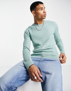Зеленый джемпер вязки косичкой Hollister-Зеленый цвет