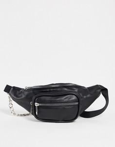 Черная сумка-кошелек на пояс из искусственной кожи SVNX-Черный цвет