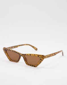 Солнцезащитные очки в остроугольной оправе «кошачий глаз» Skinnydip-Коричневый цвет
