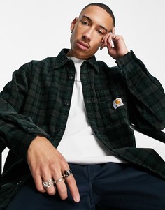 Зеленая вельветовая рубашка в клетку Carhartt WIP Flint-Зеленый цвет