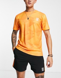 Оранжевая спортивная футболка с геометрическим рисунком Gym 365 Performance-Черный цвет