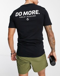 Черная футболка с принтом "Do More" Gym 365-Черный цвет