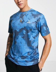 Голубая футболка с камуфляжным принтом Gym 365 Performance-Голубой
