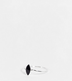 Кольцо из стерлингового серебра с искусственным ониксом Kingsley Ryan Curve-Серебристый