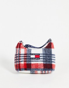 Сумка на плечо в клетку с логотипом в виде флага Tommy Jeans-Красный