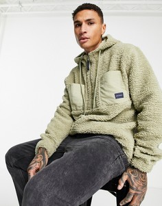 Плюшевый oversized-худи с вышитым логотипом и нейлоновыми карманами ASOS Unrvlld Spply-Белый