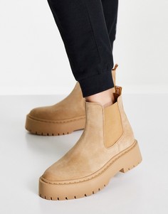 Коричневые замшевые ботинки челси на массивной подошве Steve Madden Veerly-Светло-бежевый цвет