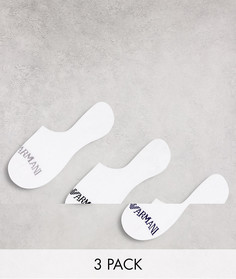 Набор из 3 пар невидимых носков белого цвета Emporio Armani Bodywear-Белый