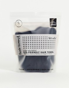 Черное полотенце для волос из экологичных материалов Kitsch-Черный цвет