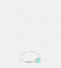 Серебряное кольцо с круглым камнем бирюзового цвета Kingsley Ryan Curve-Серебристый