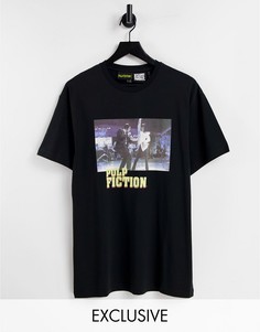 Футболка в стиле унисекс с принтом Pulp Fiction Reclaimed Vintage Inspired-Черный цвет