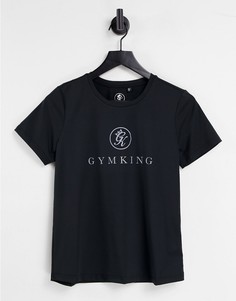 Черная футболка с логотипом Gym King Pro-Черный цвет