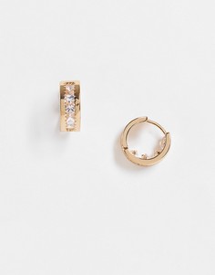Золотистые серьги-кольца с кристаллами ASOS DESIGN-Золотистый