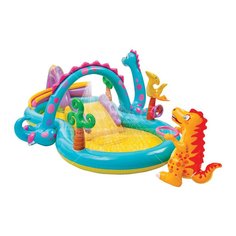 Игровой центр-бассейн 333х229х112 см, 290 л, Dinoland, с горкой, от 3 лет, 81 кг, Intex, 57135NP
