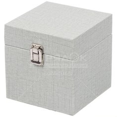 Шкатулка-сундук для украшений и косметики, искусственная кожа, 15х15х15 см, серая, Y4-5152/Y4-5153