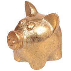 Фигурка декоративная полистоун, Свинка, 9.5х9х10 см, бронза, Сноубум, 398222