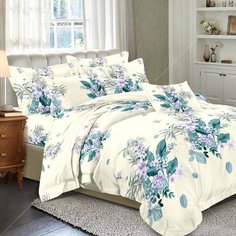 Постельное белье 1.5-спальное, простыня 150х220 см, 2 наволочки 70х70 см, пододеяльник 145х215 см, Cleo, полисатин, коллекция Art Color, 15/089-AC