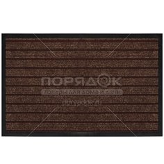 Коврик придверный, 50х80 см, прямоугольный, резиновый, с ковролином, коричневый, Модерн, Floor mat, HP1904