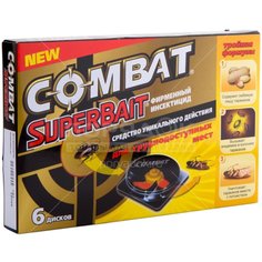 Инсектицид от тараканов, ловушка, Combat, Super Bait, 6 шт, HKL6001 NEW