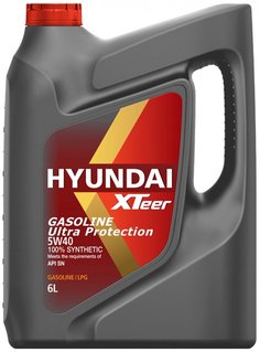 Моторное масло Hyundai XTeer Gasoline Ultra Protection 5W40, 6 л