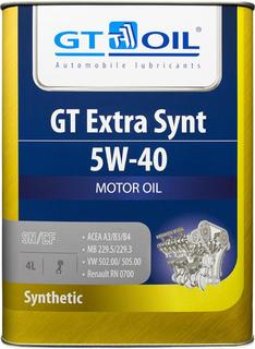 Моторное масло GT OIL Extra Synt, SAE 5W-40, API SN/CF, 4л