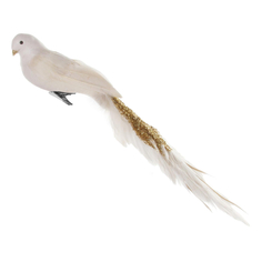 Птица Shishi ny с хвостом кремовая 45 см