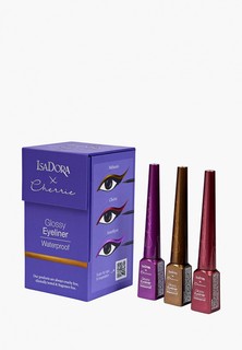 Набор для макияжа глаз Isadora Eyeliner Trio Подводка для век водостойкая Glossy Eyeliner 63, 64, 65