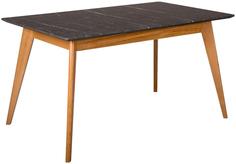 Стол раскладной лунд мрамор графит (r-home) черный 140x75x80 см.