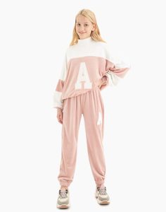 Розовые спортивные брюки из велюра для девочки Gloria Jeans