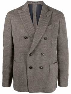 Lardini двубортный пиджак в рубчик