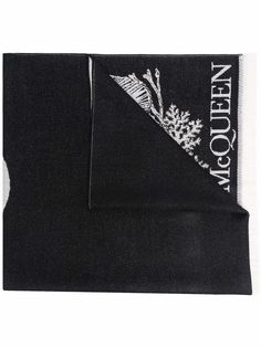 Alexander McQueen шерстяной шарф с жаккардовым логотипом