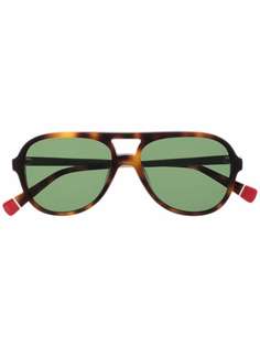 Orlebar Brown солнцезащитные очки-авиаторы черепаховой расцветки