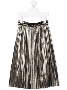 Karl Lagerfeld Kids плиссированная юбка с эффектом металлик
