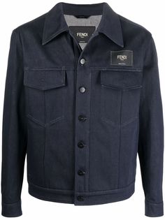 Fendi джинсовая куртка с нашивкой-логотипом
