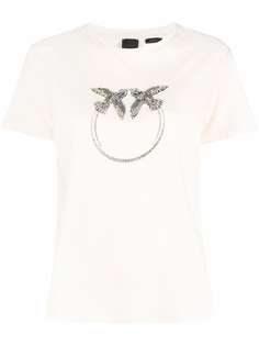 PINKO футболка с кристаллами и логотипом