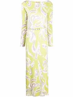 Emilio Pucci платье с поясом и принтом Farfalle