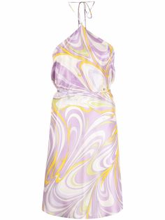 Emilio Pucci платье с вырезом халтер и принтом Onde