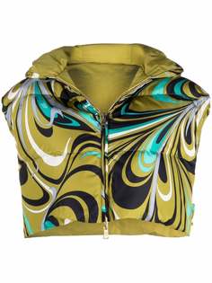 Emilio Pucci жилет с капюшоном и принтом Onde