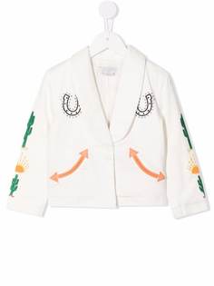 Stella McCartney Kids однобортный блейзер с вышитым логотипом