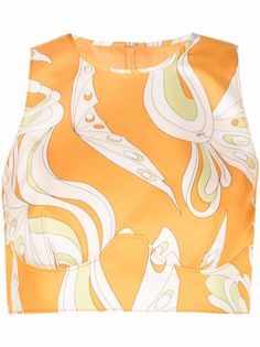Emilio Pucci укороченный топ с принтом Farfalle
