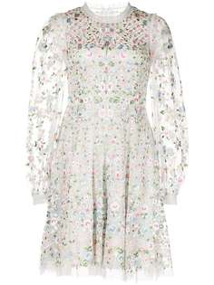 Needle & Thread платье мини Floret с цветочной вышивкой