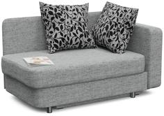 Кушетка Леон Серая рогожка/Флауэрс Smart